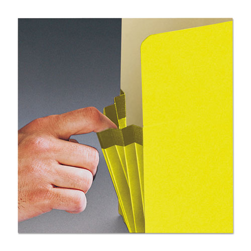 Colored File Pockets, 1.75" Expansion, Letter Size, Yellow