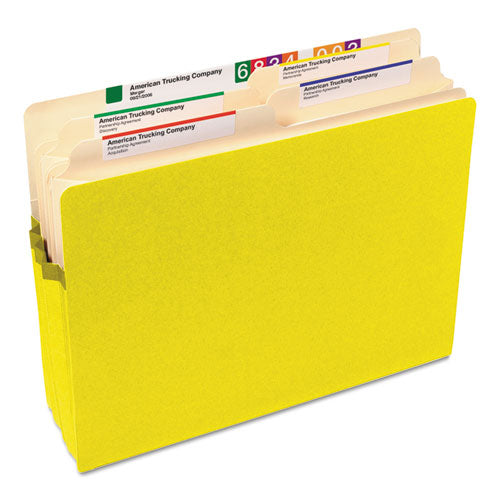 Colored File Pockets, 1.75" Expansion, Letter Size, Yellow