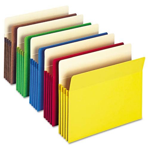 Colored File Pockets, 3.5" Expansion, Letter Size, Green