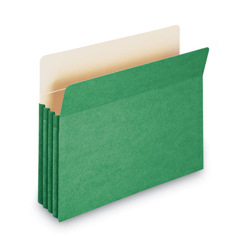 Colored File Pockets, 3.5" Expansion, Letter Size, Green