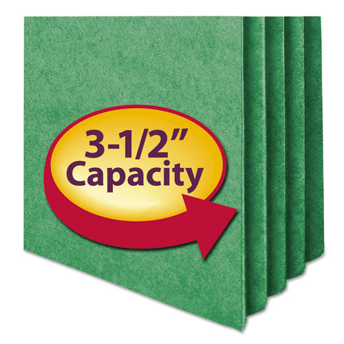 Colored File Pockets, 3.5" Expansion, Letter Size, Green