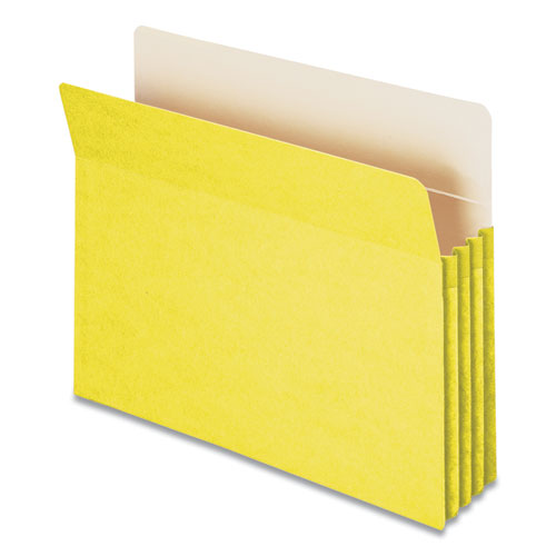 Colored File Pockets, 3.5" Expansion, Letter Size, Yellow