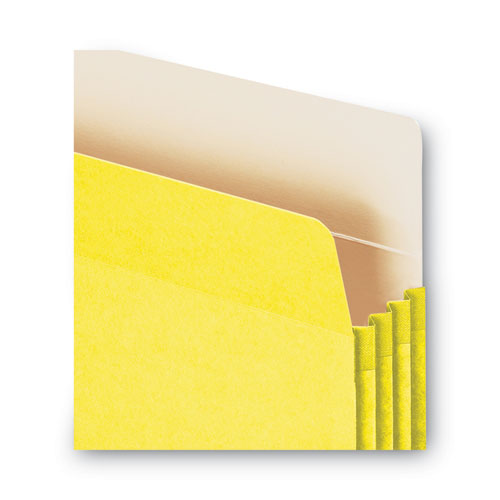 Colored File Pockets, 3.5" Expansion, Letter Size, Yellow