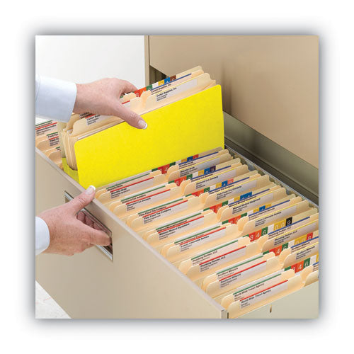 Colored File Pockets, 3.5" Expansion, Letter Size, Yellow