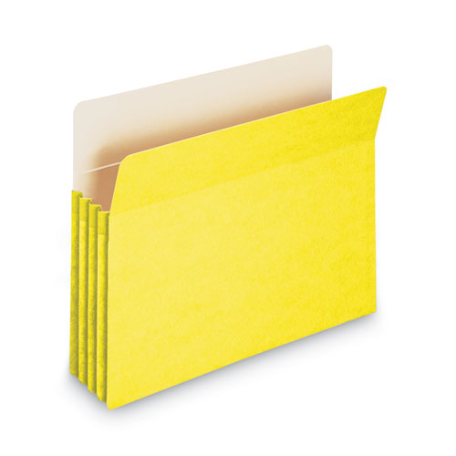 Colored File Pockets, 3.5" Expansion, Letter Size, Yellow