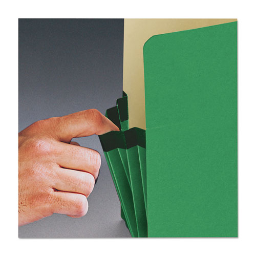 Colored File Pockets, 5.25" Expansion, Letter Size, Green