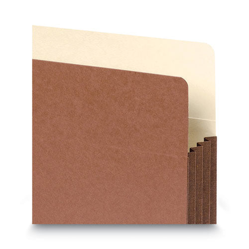 Redrope Drop-front File Pockets With Fully Lined Gussets, 3.5" Expansion, Letter Size, Redrope, 10/box