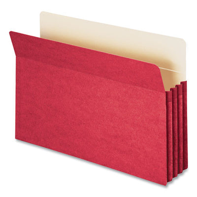 Colored File Pockets, 3.5" Expansion, Legal Size, Red