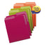 Organized Up Heavyweight Vertical File Folders, 1/2-cut Tabs, Letter Size, Assorted: Green/orange/red/sky Blue/yellow, 6/pack