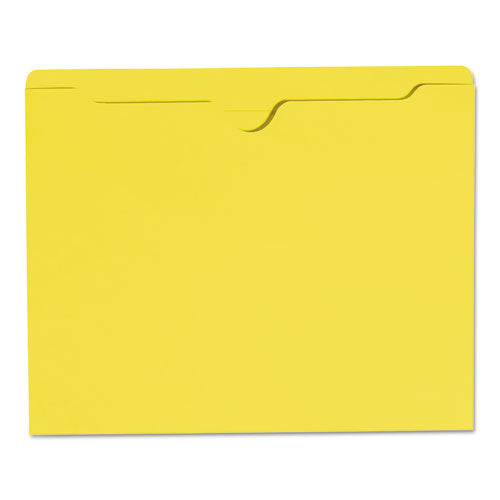Colored File Jackets With Reinforced Double-ply Tab, Straight Tab, Letter Size, Yellow, 100/box
