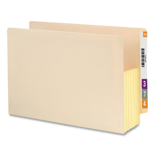 Manila End Tab File Pockets With Tyvek-lined Gussets, 5.25" Expansion, Legal Size, Manila, 10/box