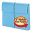 Expanding Wallet With Elastic Cord, 2" Expansion, 1 Section, Elastic Cord Closure, Letter Size, Blue, 10/box