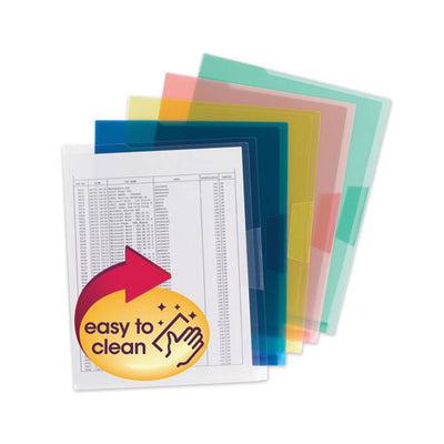 Organized Up Translucent Poly Project Jacket, Letter Size, Assorted Colors, 5/pack