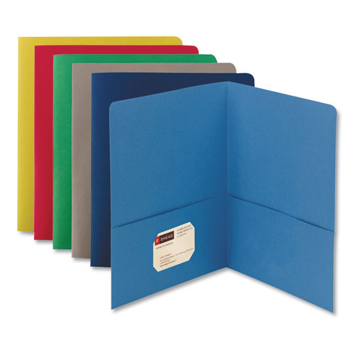 Two-pocket Folder, Textured Paper, 100-sheet Capacity, 11 X 8.5, Orange, 25/box
