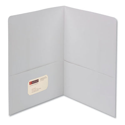 Two-pocket Folder, Textured Paper, 100-sheet Capacity, 11 X 8.5, White, 25/box