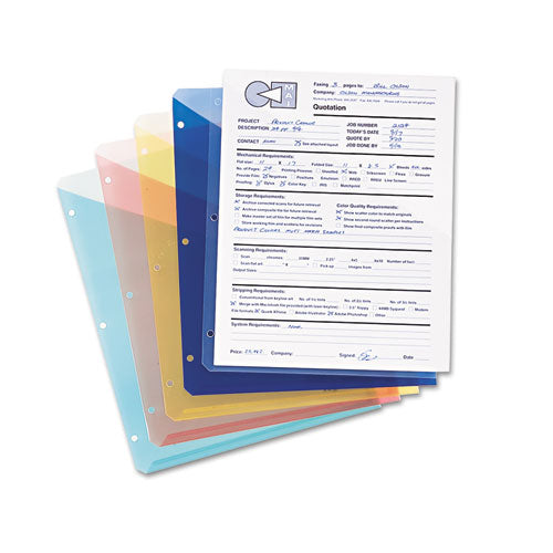 Organized Up Poly Slash Jackets, 2-sections, Letter Size, Clear, 5/pack