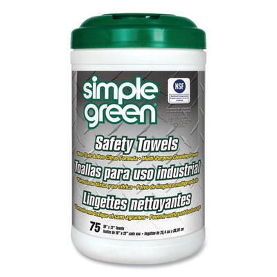 Safety Towels, 10 X 11.75, White, Unscented, 75/canister
