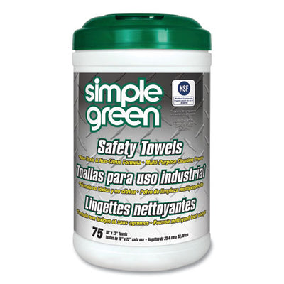 Safety Towels, 10 X 11.75, White, Unscented, 75/canister, 6 Per Carton