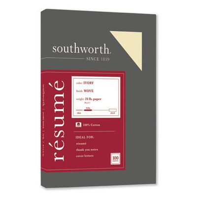 100% Cotton Resume Paper, 95 Bright, 32 Lb Bond Weight, 8.5 X 11, White, 100/pack