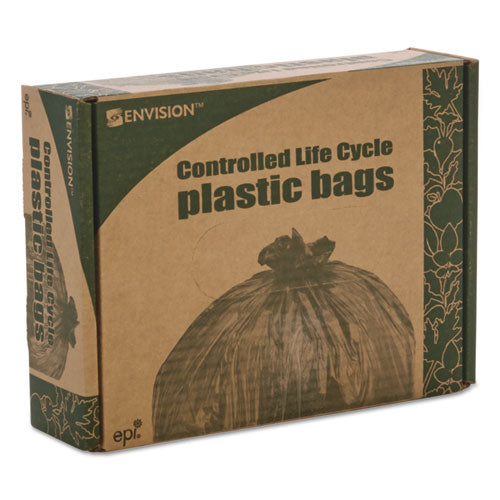 Controlled Life-cycle Plastic Trash Bags, 13 Gal, 0.7 Mil, 24" X 30", White, 120/box