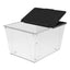 Storage Tote, 16 Gal, 22.7" X 18.25" X 12.86", Clear/black