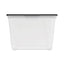 Storage Tote, 16 Gal, 22.7" X 18.25" X 12.86", Clear/black