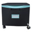 Single-drawer Mobile Filing Cabinet, 1 Legal/letter-size File Drawer, Black/teal, 14.75" X 18.25" X 12.75"