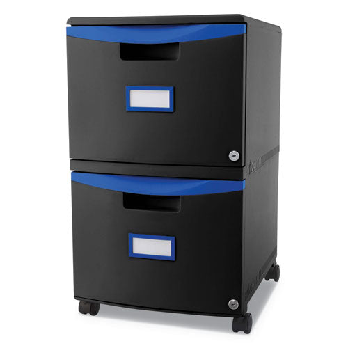 Two-drawer Mobile Filing Cabinet, 2 Legal/letter-size File Drawers, Gray, 14.75" X 18.25" X 26"