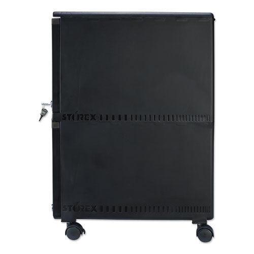 Two-drawer Mobile Filing Cabinet, 2 Legal/letter-size File Drawers, Black, 14.75" X 18.25" X 26"