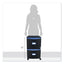 Two-drawer Mobile Filing Cabinet, 2 Legal/letter-size File Drawers, Black/blue, 14.75" X 18.25" X 26"