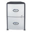 Mobile Filing Cabinet With Metal Siding, 2 Letter-size File Drawers, Silver/black, 19" X 15" X 23"