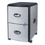 Mobile Filing Cabinet With Metal Siding, 2 Letter-size File Drawers, Silver/black, 19" X 15" X 23"