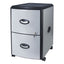 Mobile Filing Cabinet With Metal Siding, 2 Letter-size File Drawers, Silver/black, 19" X 15" X 23"
