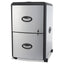 Mobile Filing Cabinet With Metal Siding And Top-drawer Organizer Tray, 2 Letter File Drawers, Silver/black, 19" X 15" X 23"