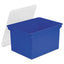 Plastic File Tote, Letter/legal Files, 18.5" X 14.25" X 10.88", Clear/blue