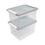 Portable File Tote With Locking Handles, Letter/legal Files, 18.5" X 14.25" X 10.88", Clear/silver