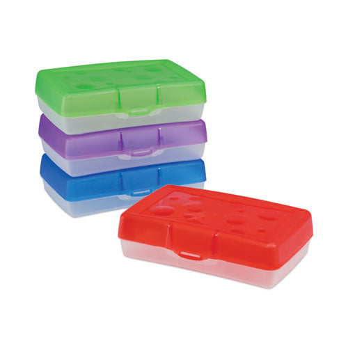 Pencil Box, 8.38" X 5.63" X 2.5", Randomly Assorted Colors