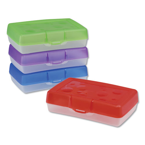 Pencil Box, 8.38" X 5.63" X 2.5", Randomly Assorted Colors