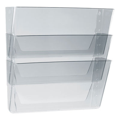 Wall File, 3 Sections, Legal Size 16" X 4" X 14", Clear, 3/set