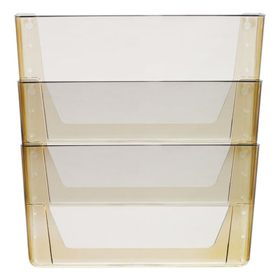 Wall File, 3 Sections, Legal Size, 16" X 4" X 14", Smoke, 3/set