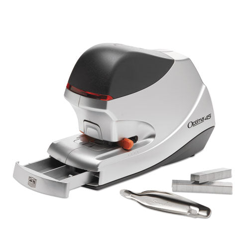 Optima 45 Electric Stapler, 45-sheet Capacity, Silver