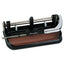 40-sheet Accented Heavy-duty Lever Action Two- To Seven-hole Punch, 11/32" Holes, Black/woodgrain