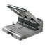 160-sheet Antimicrobial Protected High-capacity Adjustable Punch, Two- To Three-hole, 9/32" Holes, Putty/gray