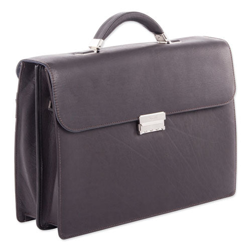 Milestone Briefcase, Fits Devices Up To 15.6", Leather, 5 X 5 X 12, Cognac