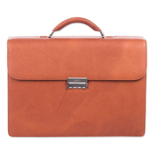 Milestone Briefcase, Fits Devices Up To 15.6", Leather, 5 X 5 X 12, Cognac