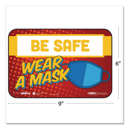 Besafe Messaging Education Wall Signs, 9 X 6,  "be Safe, Wear A Mask", 3/pack