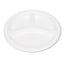 Plastic Dinnerware, Compartment Plates, 9" Dia, White, 125/pack