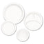 Plastic Dinnerware, Plates, 9" Dia, White, 500/carton