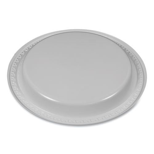 Plastic Dinnerware, Plates, 9" Dia, White, 500/carton