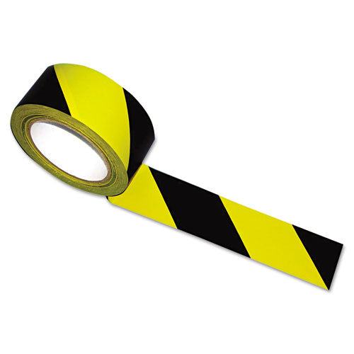 Hazard Marking Aisle Tape, 2" X 108 Ft, Black/yellow